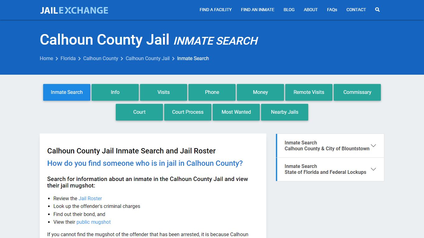 Inmate Search: Roster & Mugshots - Calhoun County Jail, FL